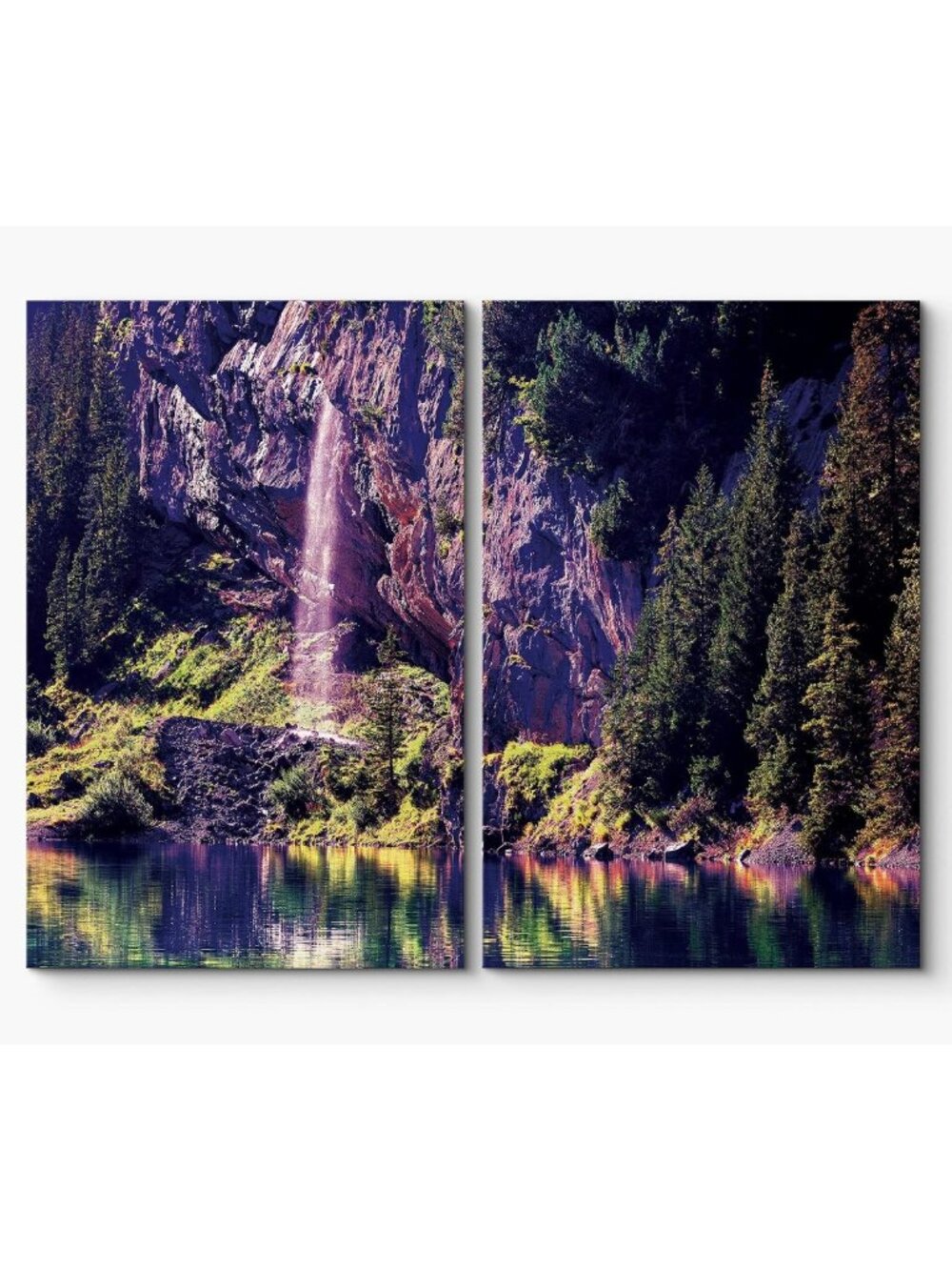 Stunning Waterfall Canvas Wall Art Set - Colorful Nature Photography for Home